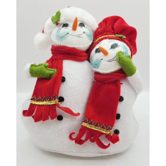 Annalee Christmas Delights Duo Snowman Couple Plush Decor 2012 Collection 7" - Picture 2 of 9